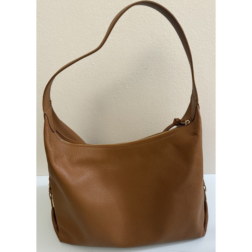 Coccinelle pebbled leather shoulder bag camel color - Picture 3 of 8